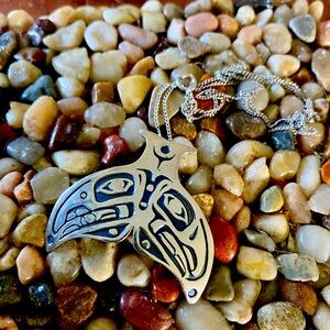 Jeanne Gamble Haida Sterling Orca Pendant on Chain